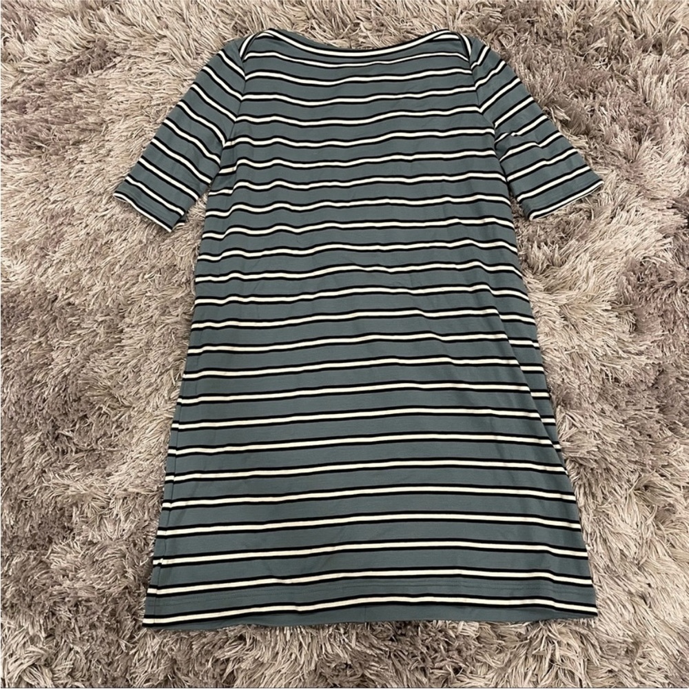 Lou & Grey Blue Black Striped Dress Large L - Picture 2 of 6